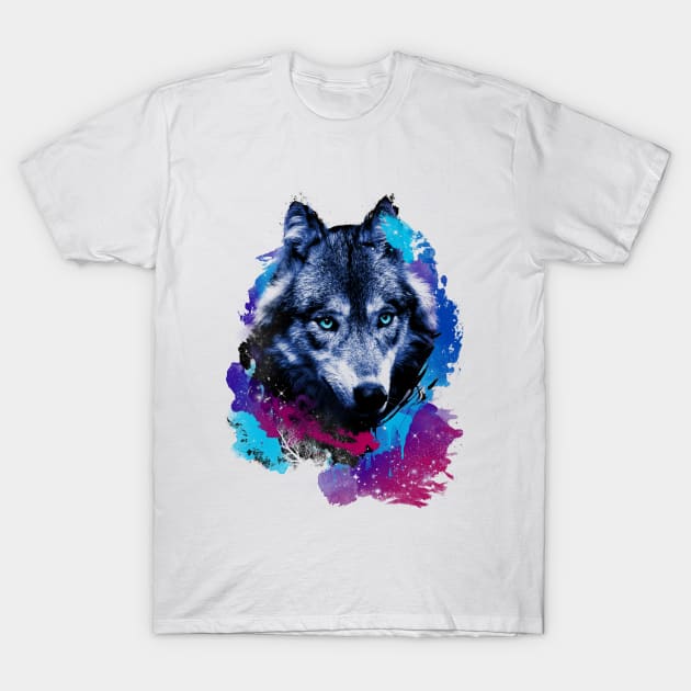 Galaxy Wolf T-Shirt by Pescapin